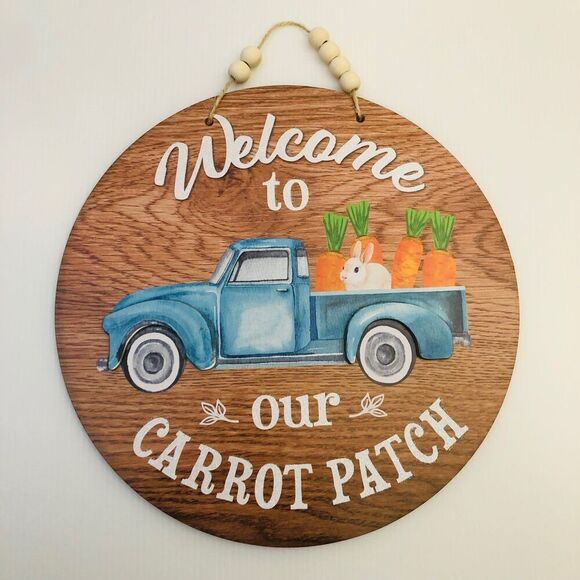 "Welcome to Our Carrot Patch" Wall Easter Décor Farmhouse - Picture 1 of 5
